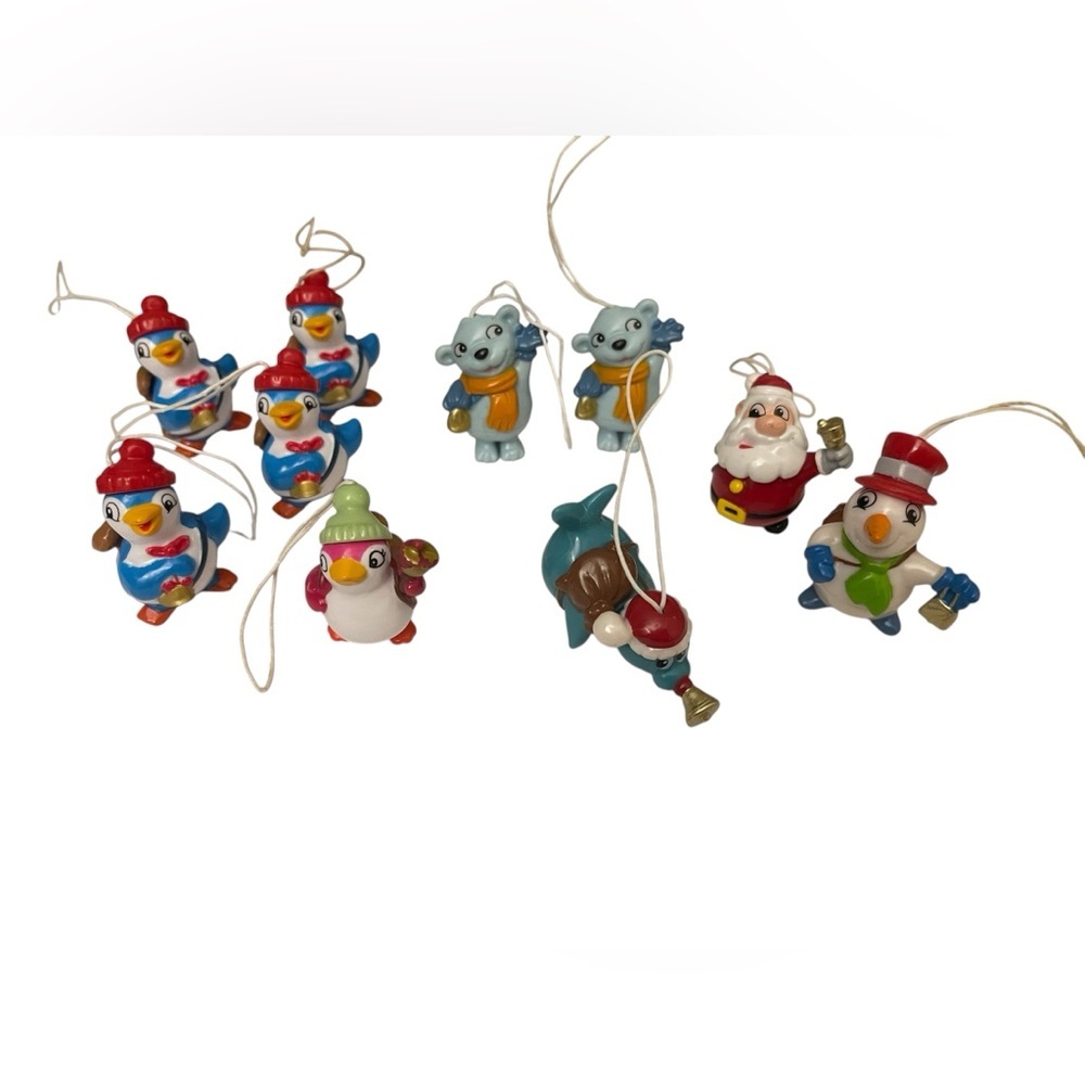 KINDER SURPRISE SET (10) CHRISTMAS SANTA CLAUS & ANIMALS FRIENDS WITH BELLS